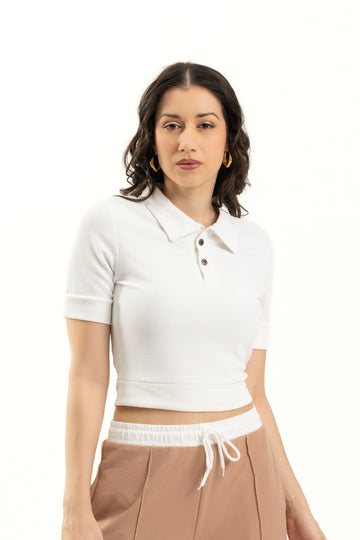 White Collared Top for Women Stylish Summer Wear