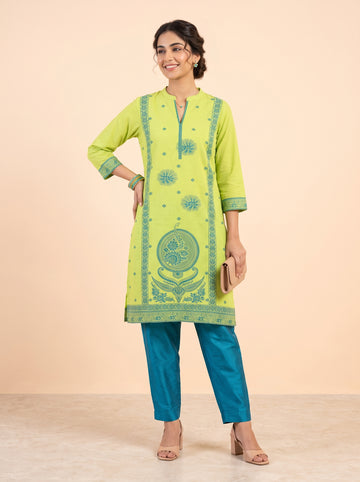 Jacquard Kurta & Pant Co-Ord Set