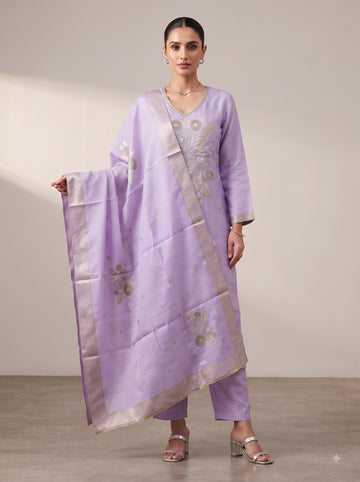 Viscose Suit with Premium Jacquard Zari Work