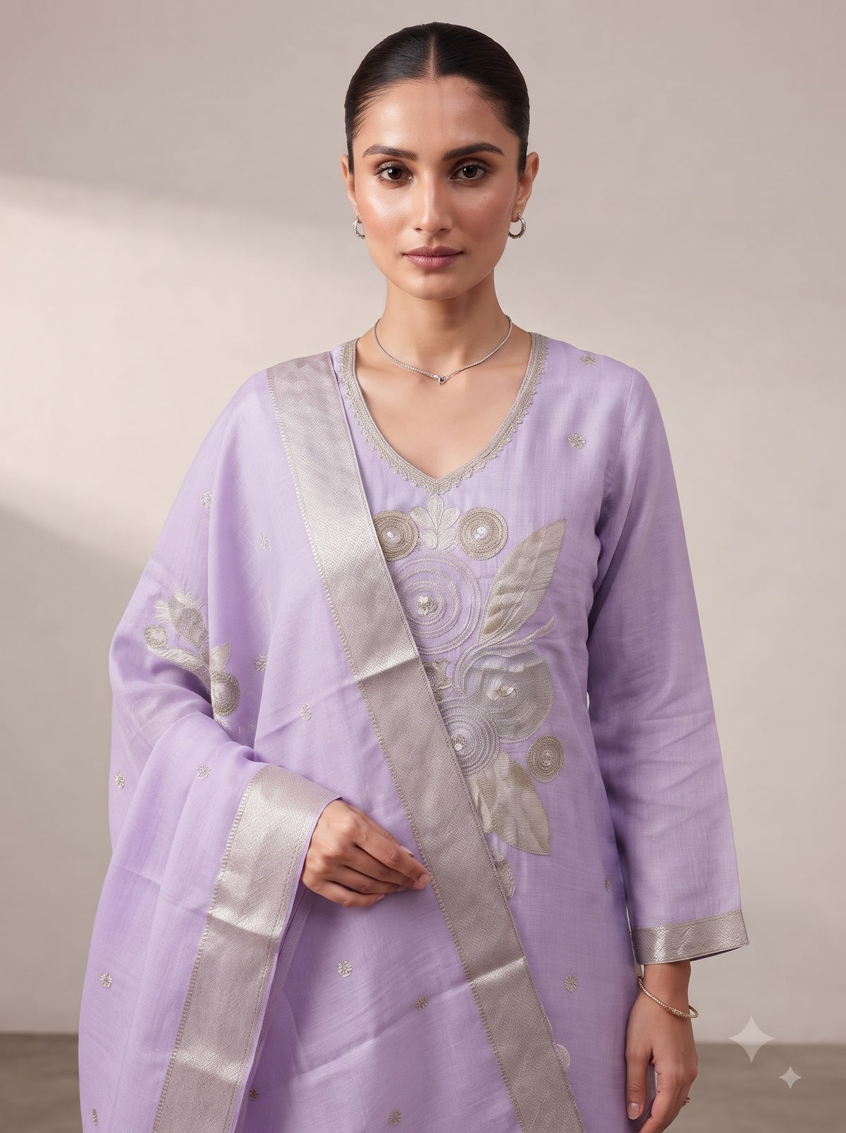 Viscose Suit with Premium Jacquard Zari Work