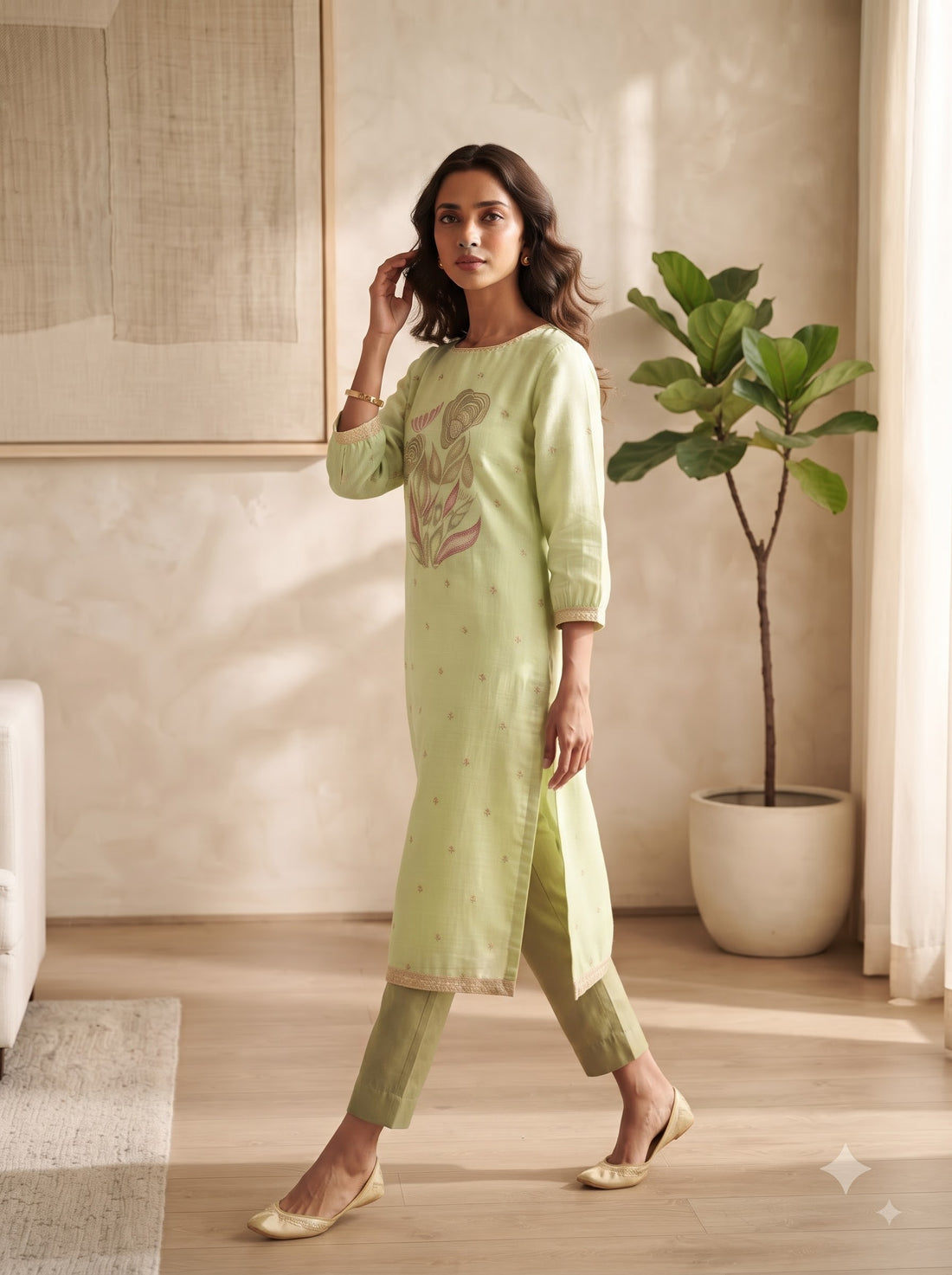 Women’s Pure Viscose Jacquard Suit Set