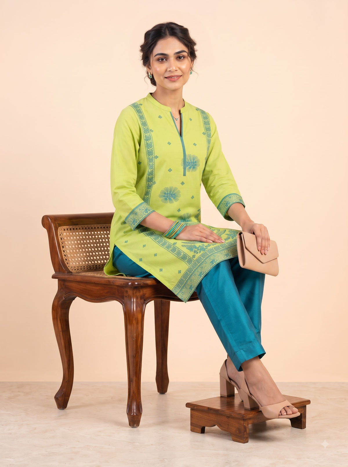 Jacquard Kurta & Pant Co-Ord Set