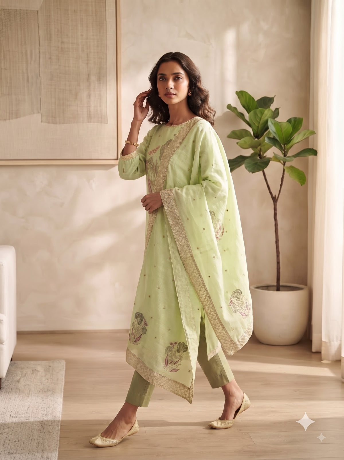 Women’s Pure Viscose Jacquard Suit Set