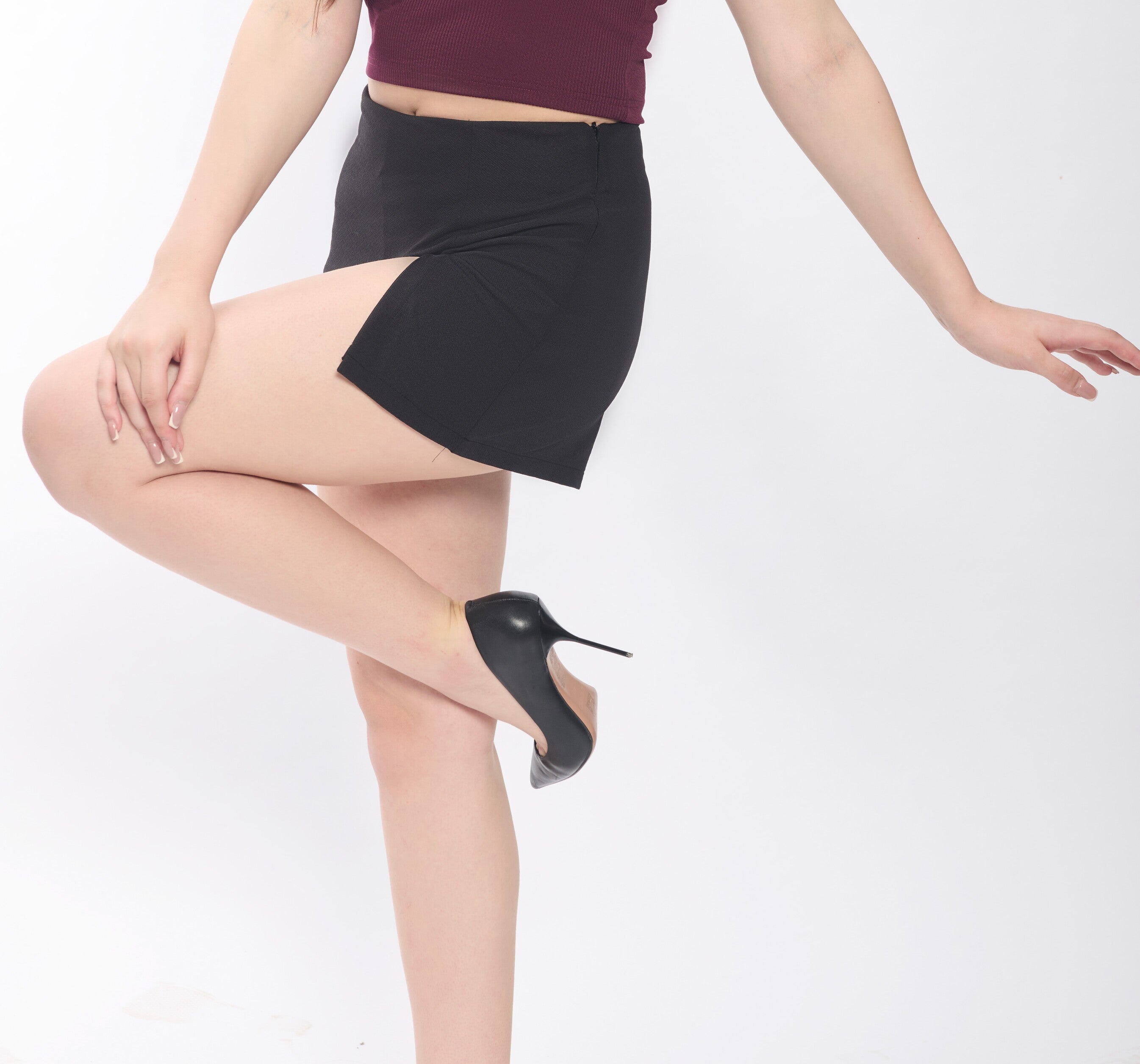 Women’s Bodycon Mini Skirt with Front Slit