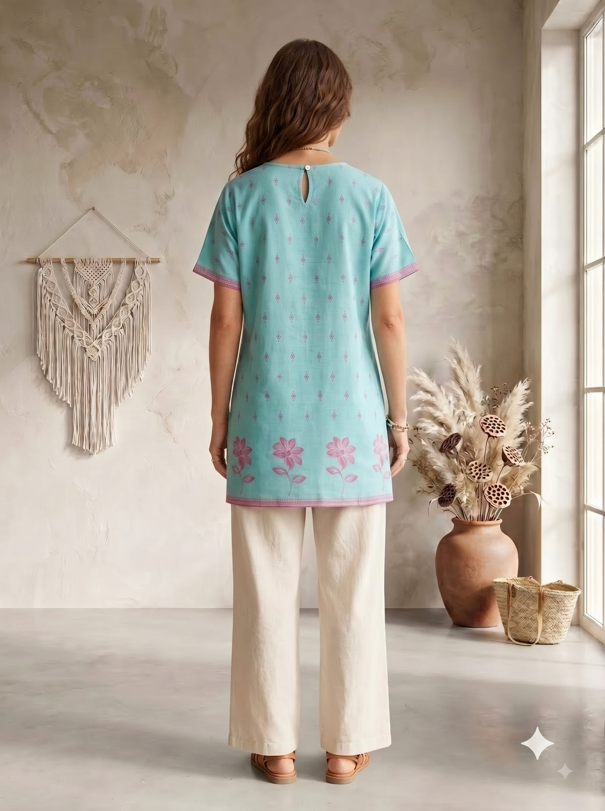 Stylish Jacquard Short Kurti