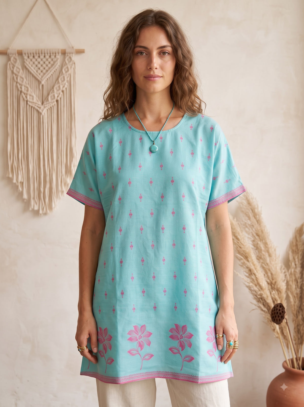 Stylish Jacquard Short Kurti