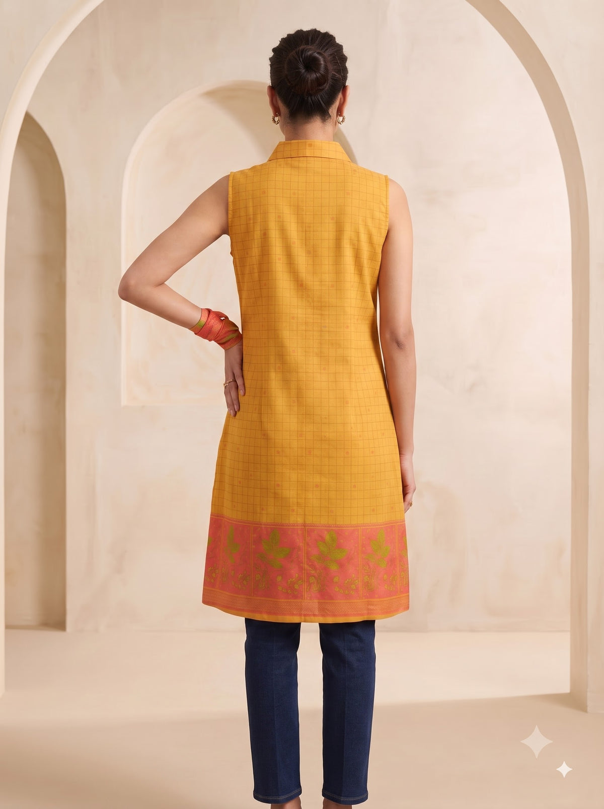 Jacquard Knee Length Kurta