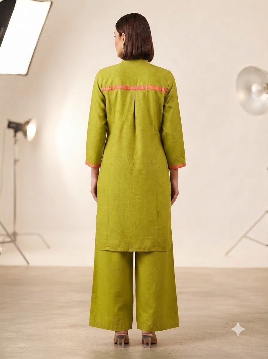 Cotton Jacquard Kurta & Palazzo Co-ord Set
