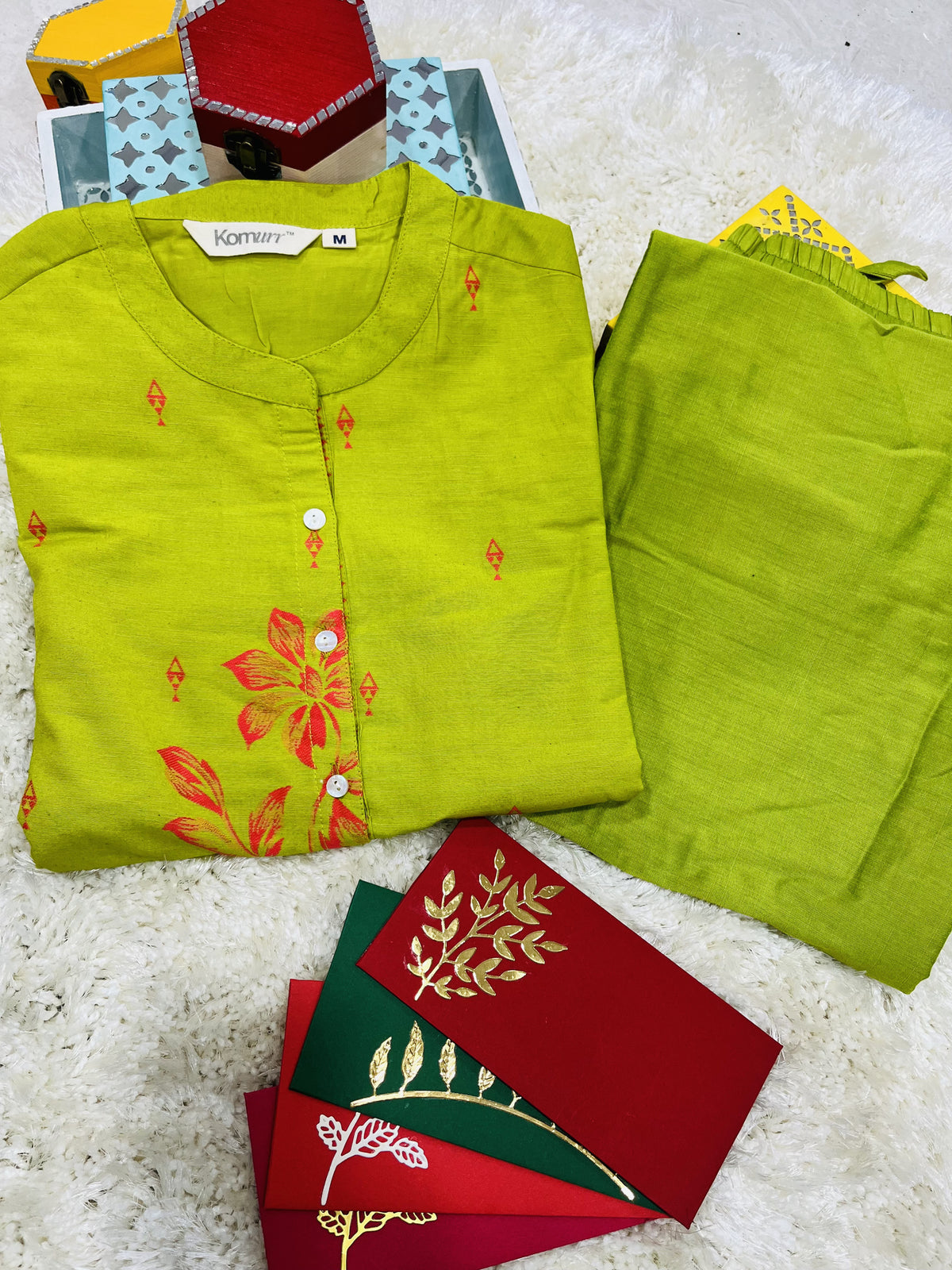 Cotton Jacquard Kurta & Palazzo Co-ord Set