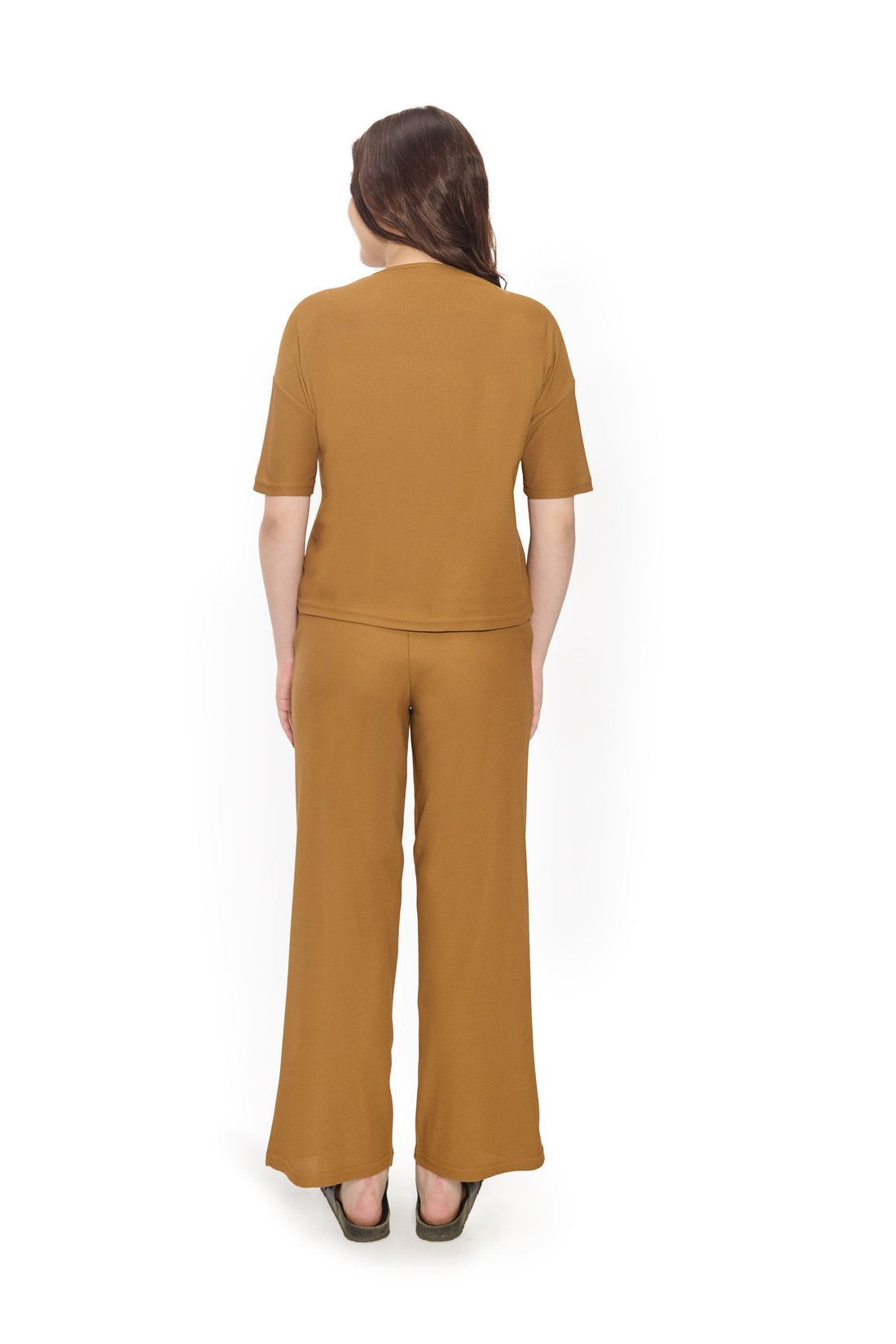 Brown Co-Ord Set for Women Casual Top and Pants