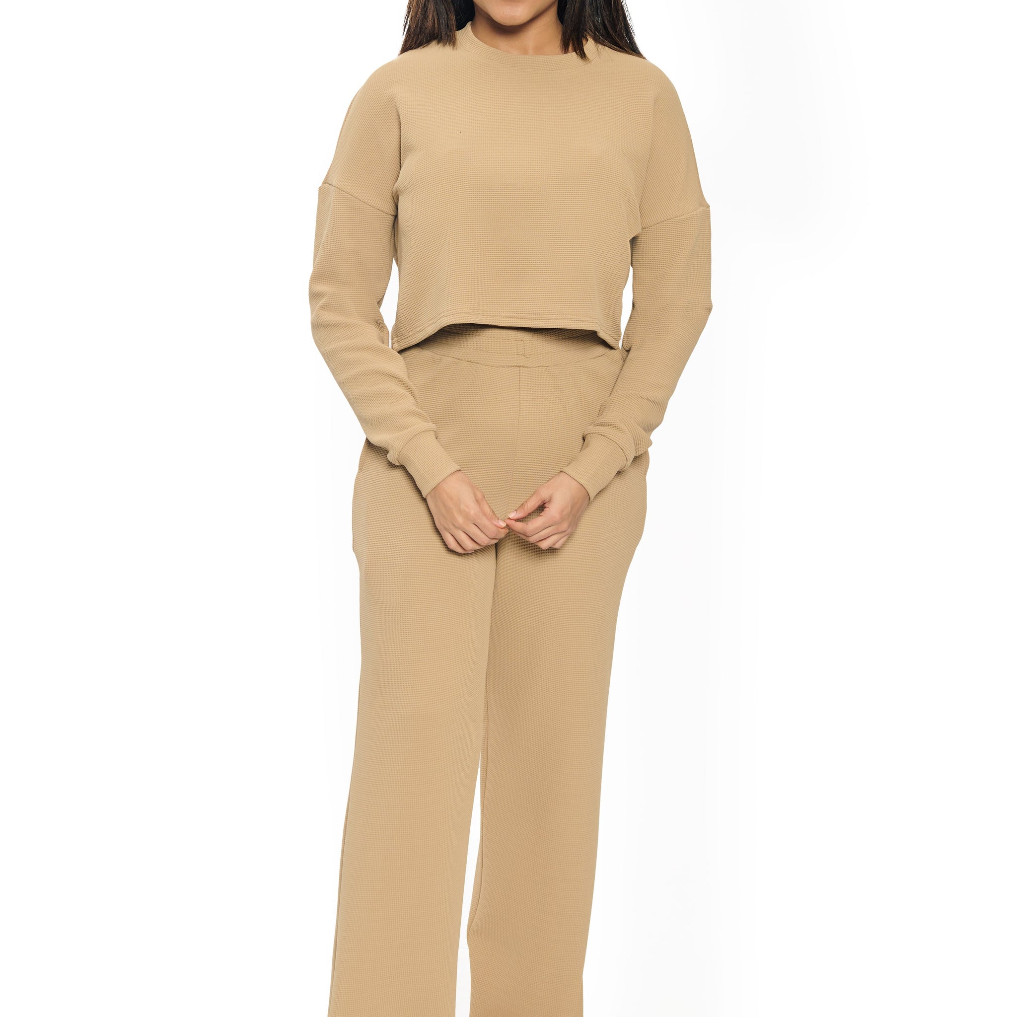 Beige Co-Ord Set for Women | Stylish Top and Pants Set