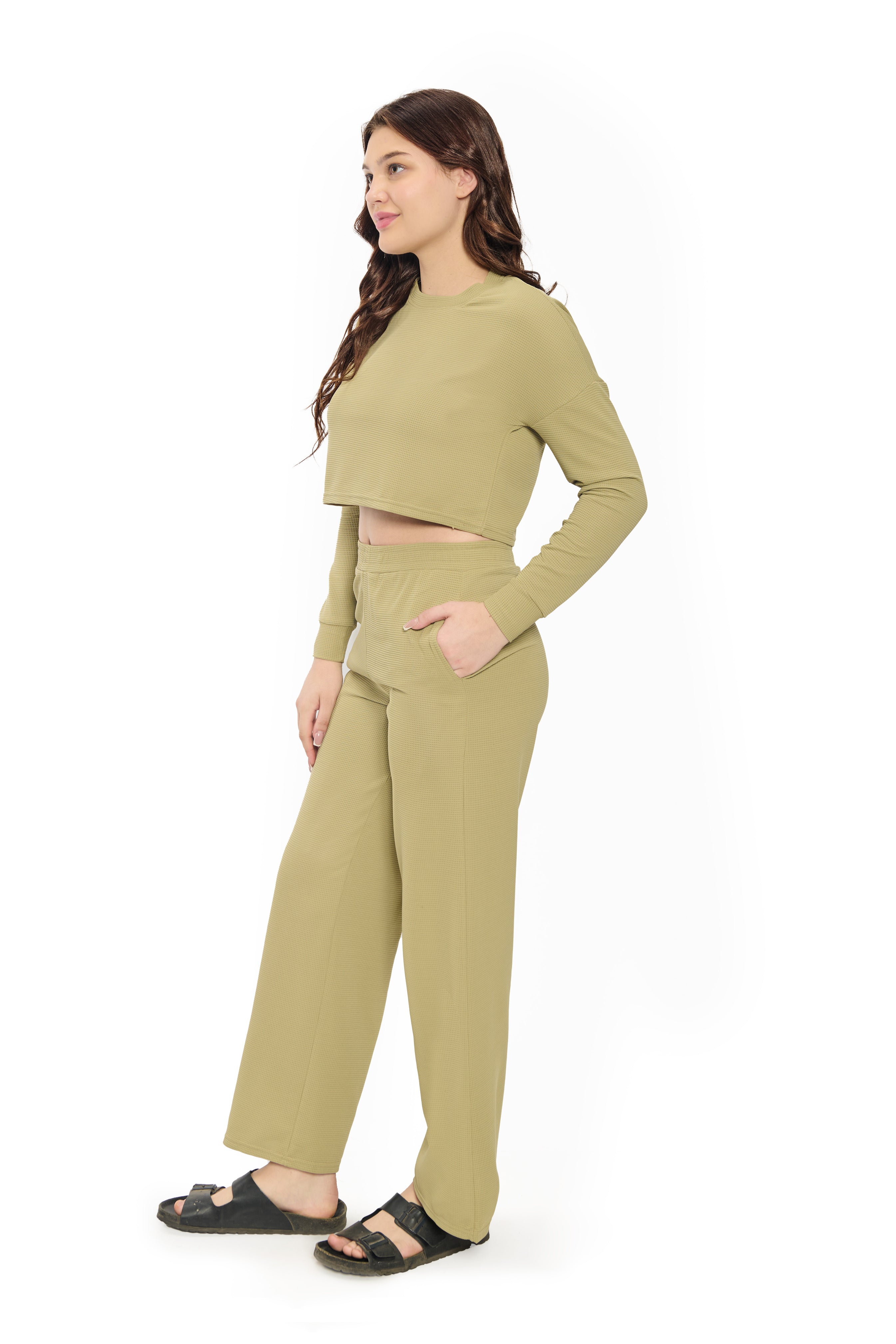 Green Co-Ord Set for Women | Stylish Top and Pants Set