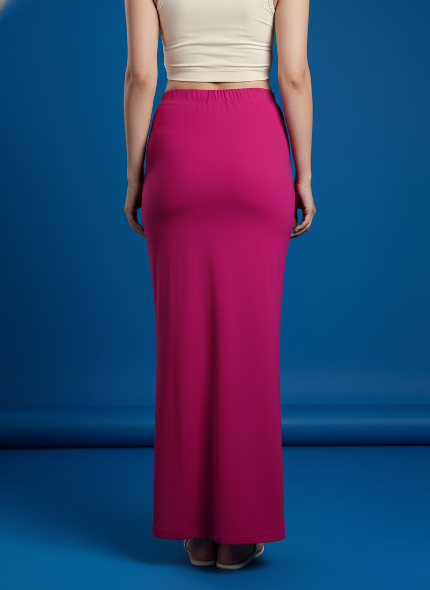 Pink Poly Spandex Saree Shapewear Petticoat for Women | Slim Body Shaper