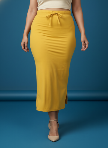 Yellow Poly Spandex Saree Shapewear Petticoat for Women | Slim Body Shaper