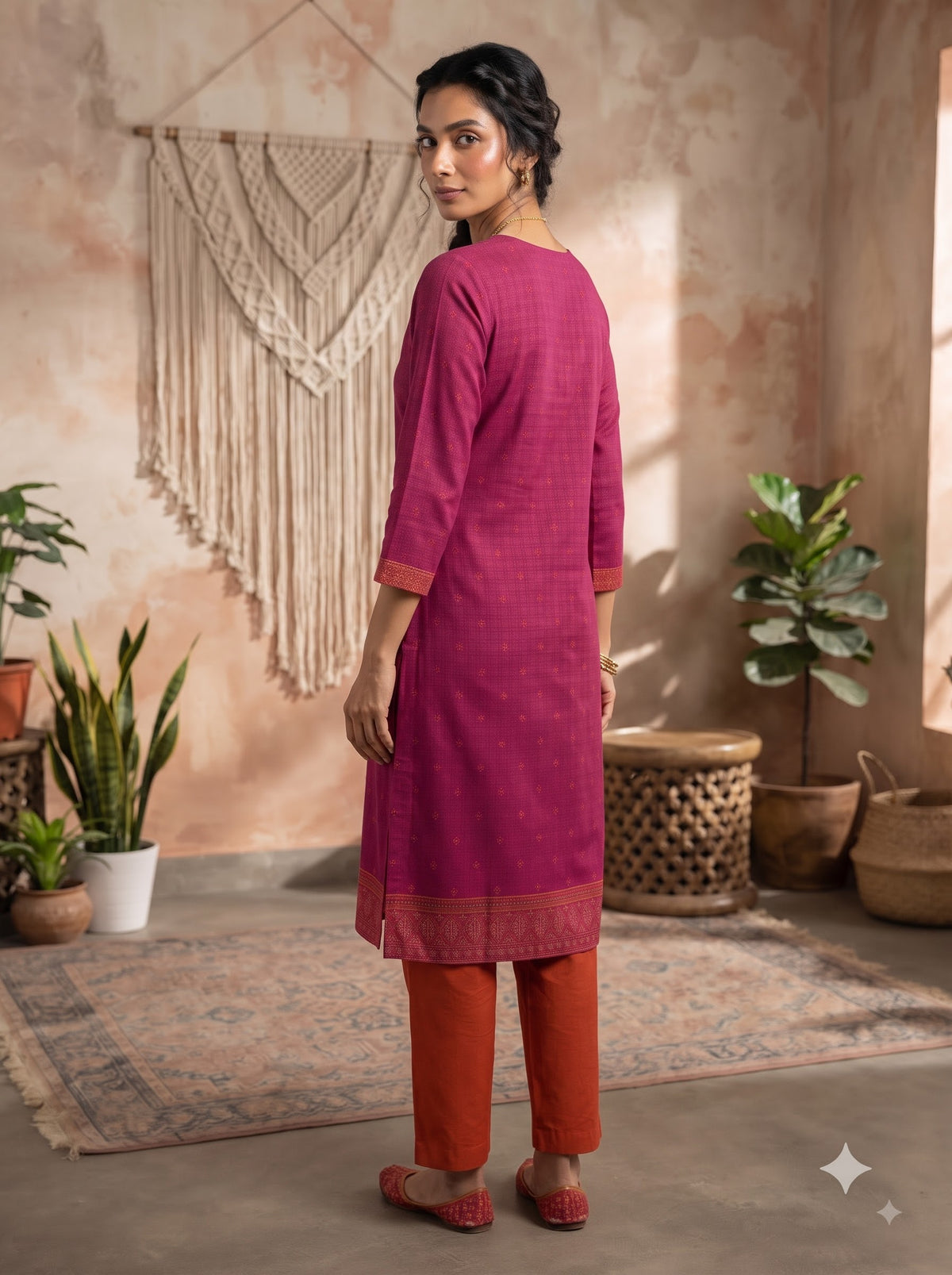 Cotton Jacquard Kurta with Bottom Set