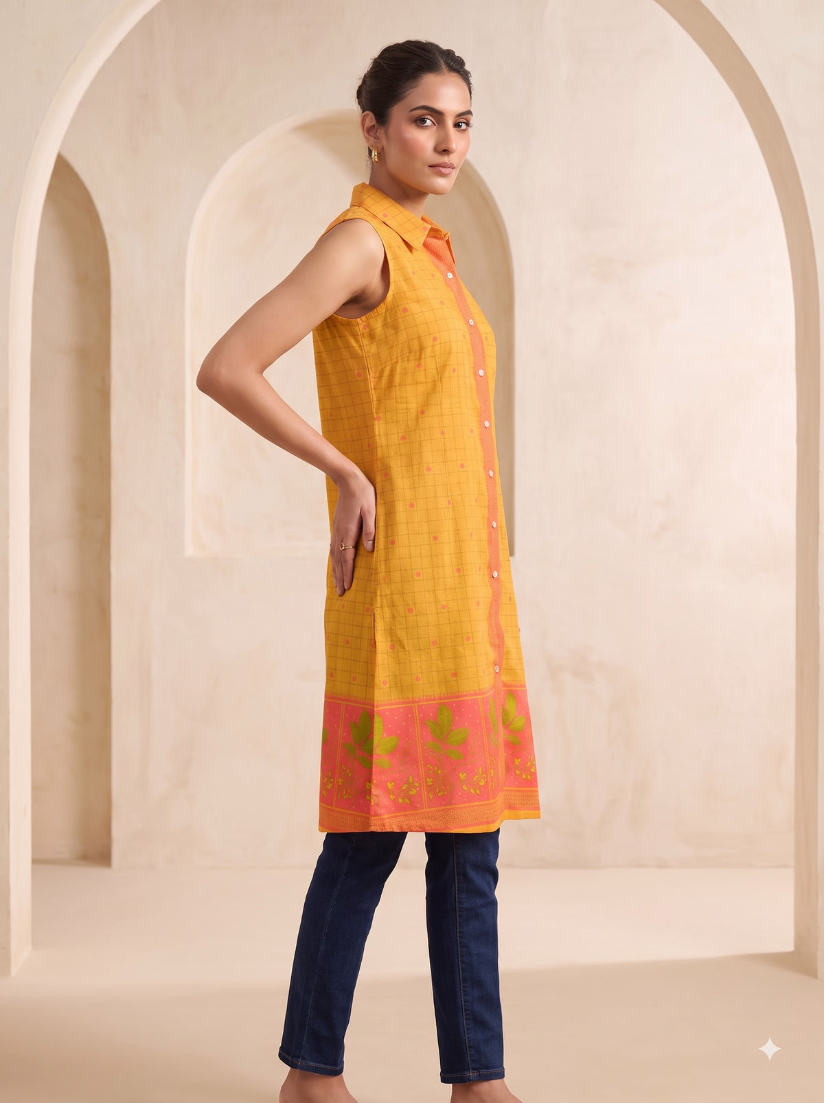 Jacquard Knee Length Kurta