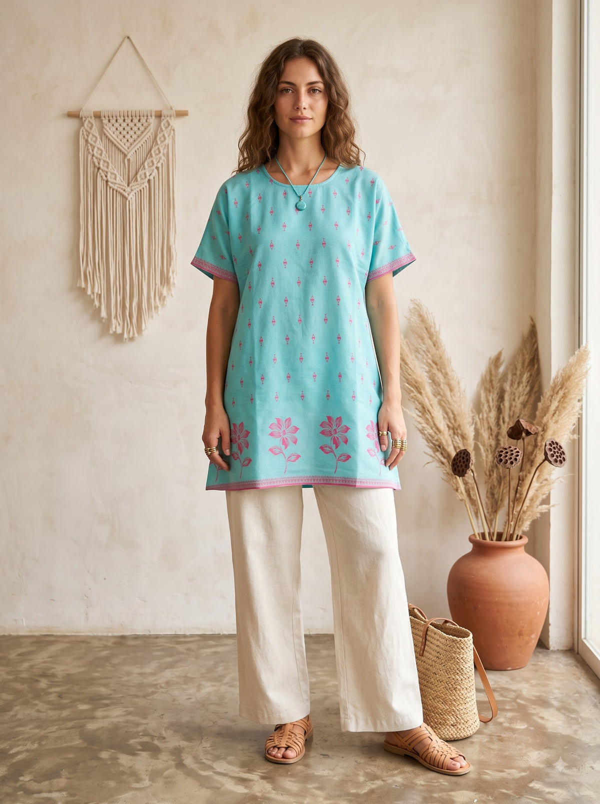 Stylish Jacquard Short Kurti