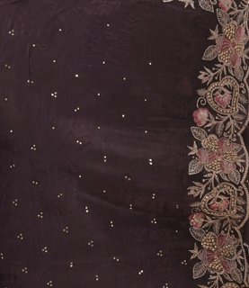 Purple Fancy Embroidered Saree with Border – Elegant Traditional Wear