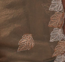 Elegant Gloden Brown Embroidered Saree for Women Party & Festive Wear