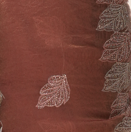 Elegant Rust Embroidered Saree for Women Party & Festive Wear