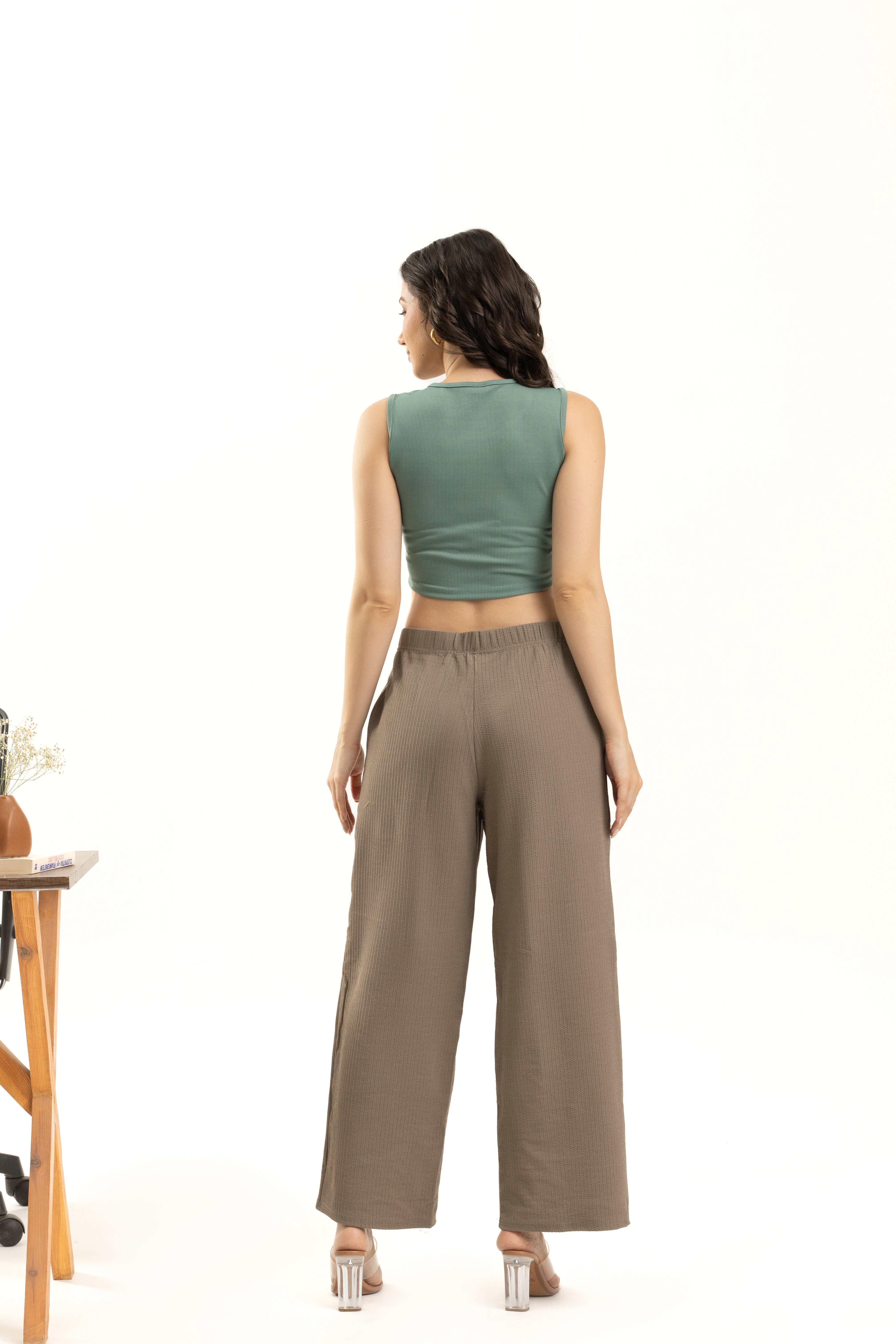 womens Ribbed Turquoise Sleeveless Crop Top