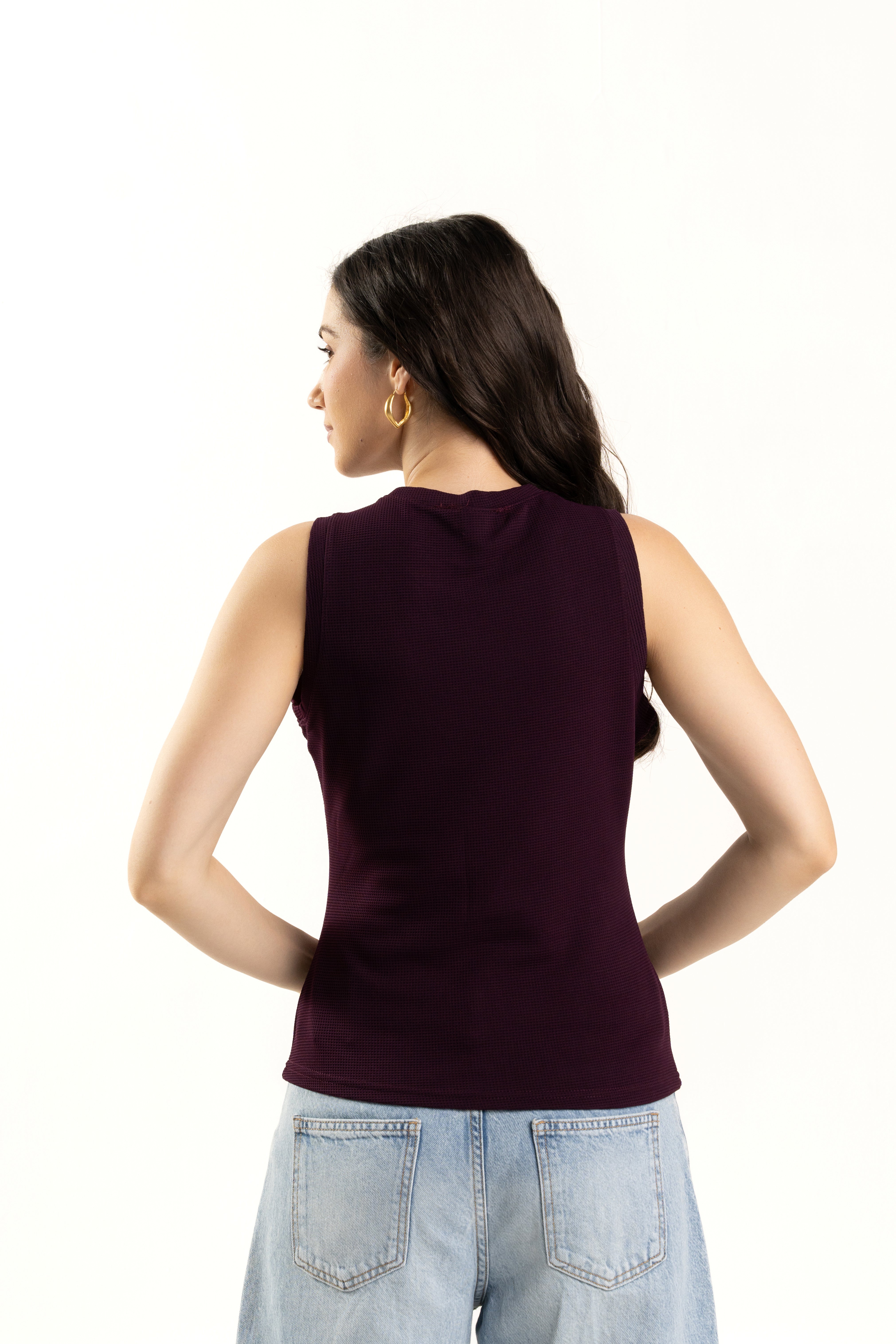 Wine Tank Top for Women Sleeveless Round Neck Casual