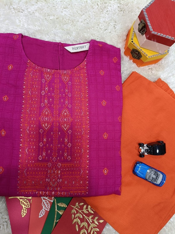Cotton Jacquard Kurta with Bottom Set