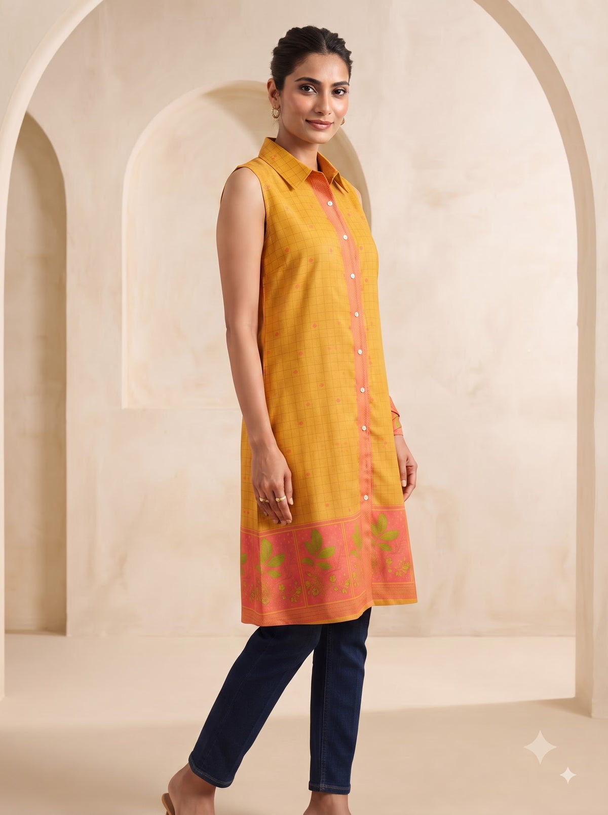 Jacquard Knee Length Kurta