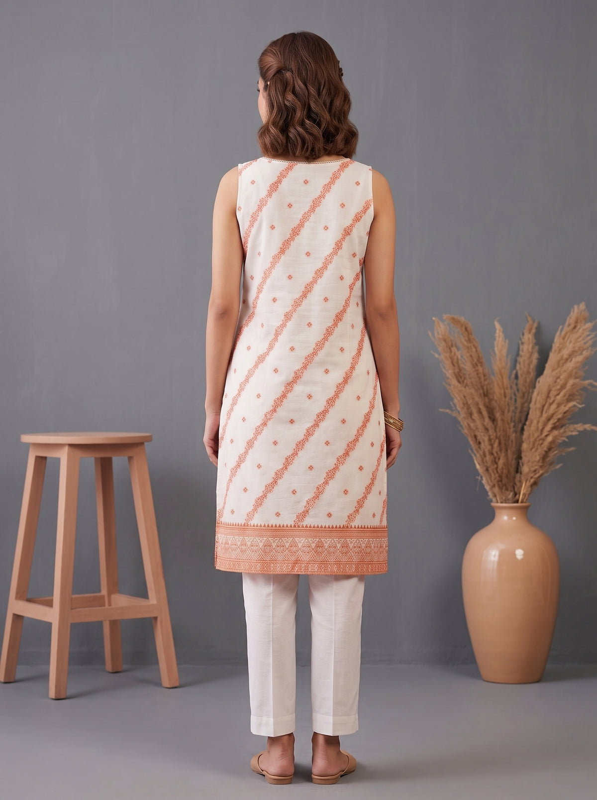 Cotton Jacquard Kurta & Pant Co-Ord Set