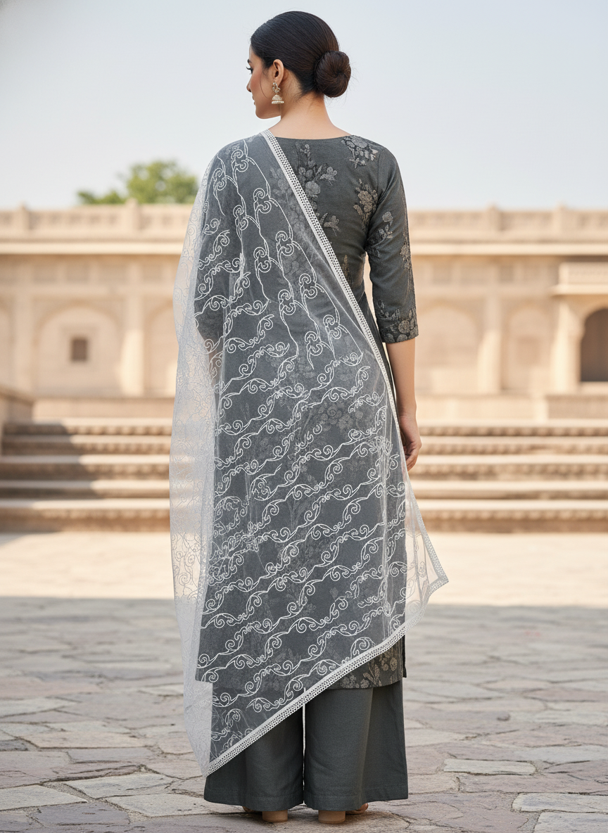 Traditional Embroidery Dupatta Designer Ethnic Fashion Style