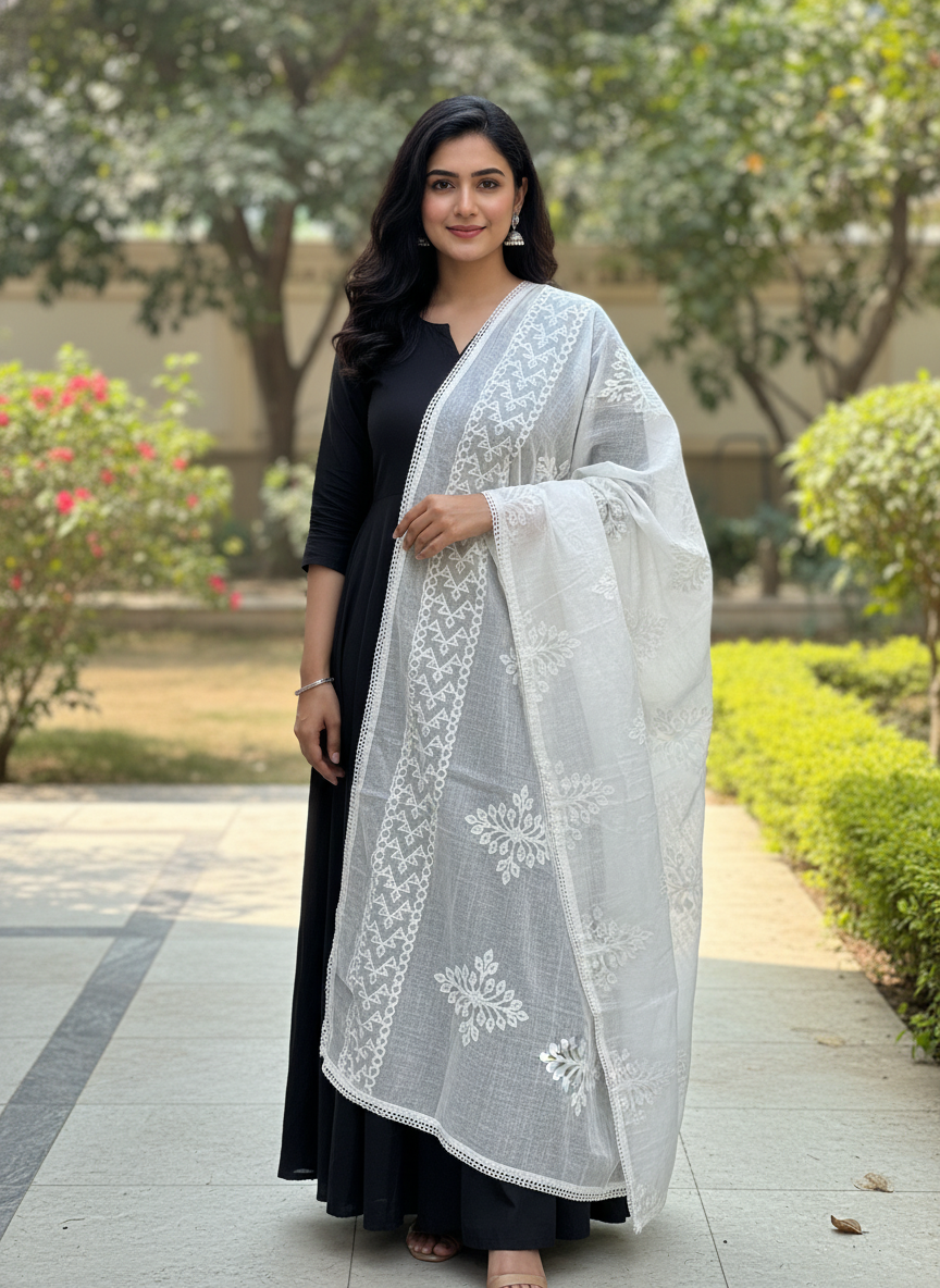 Light Embroidered Dupatta for Elegant Daily Ethnic Fashion