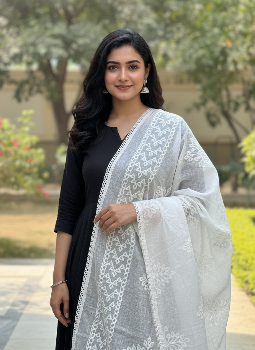 Light Embroidered Dupatta for Elegant Daily Ethnic Fashion