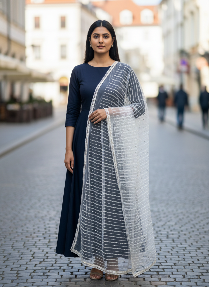 Hand Embroidered Designer Dupatta For Ethnic Fashion