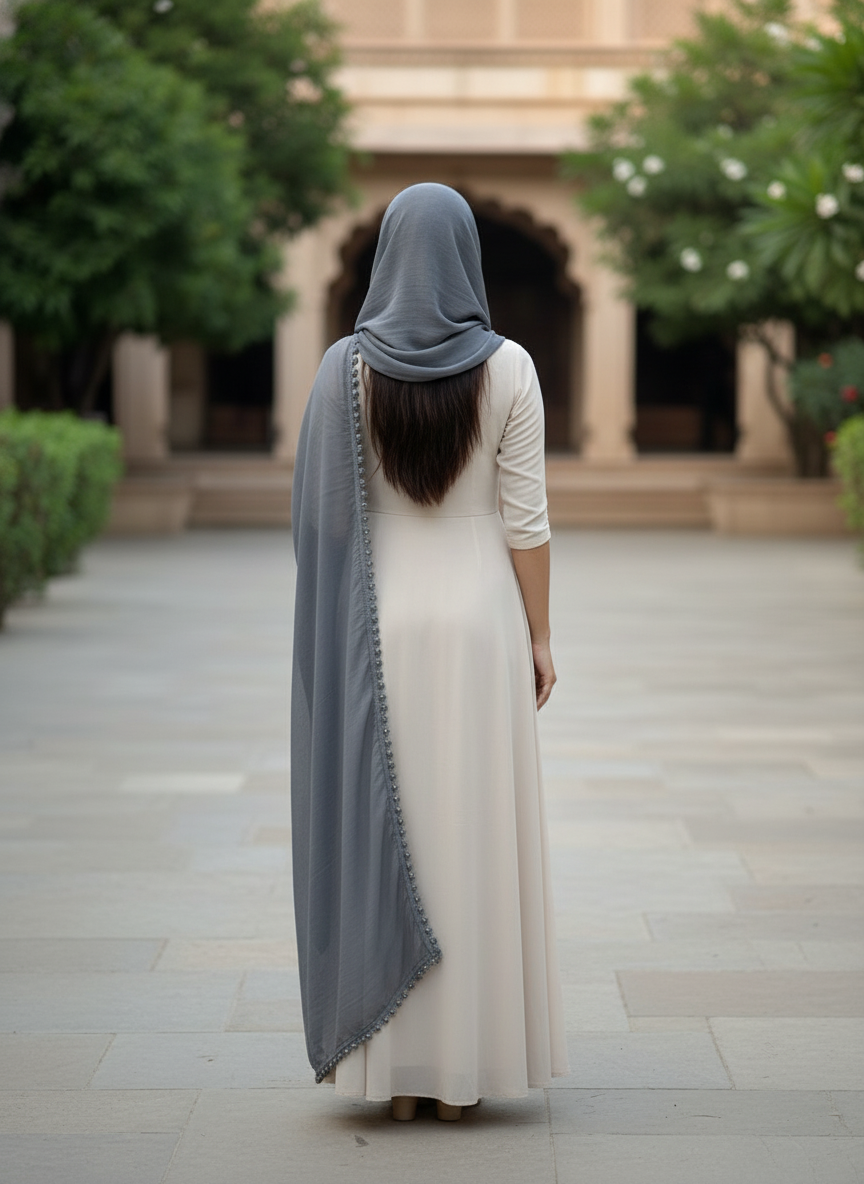 Gray Soft Flowy Dupatta for Festive, Everyday and Traditional Outfits