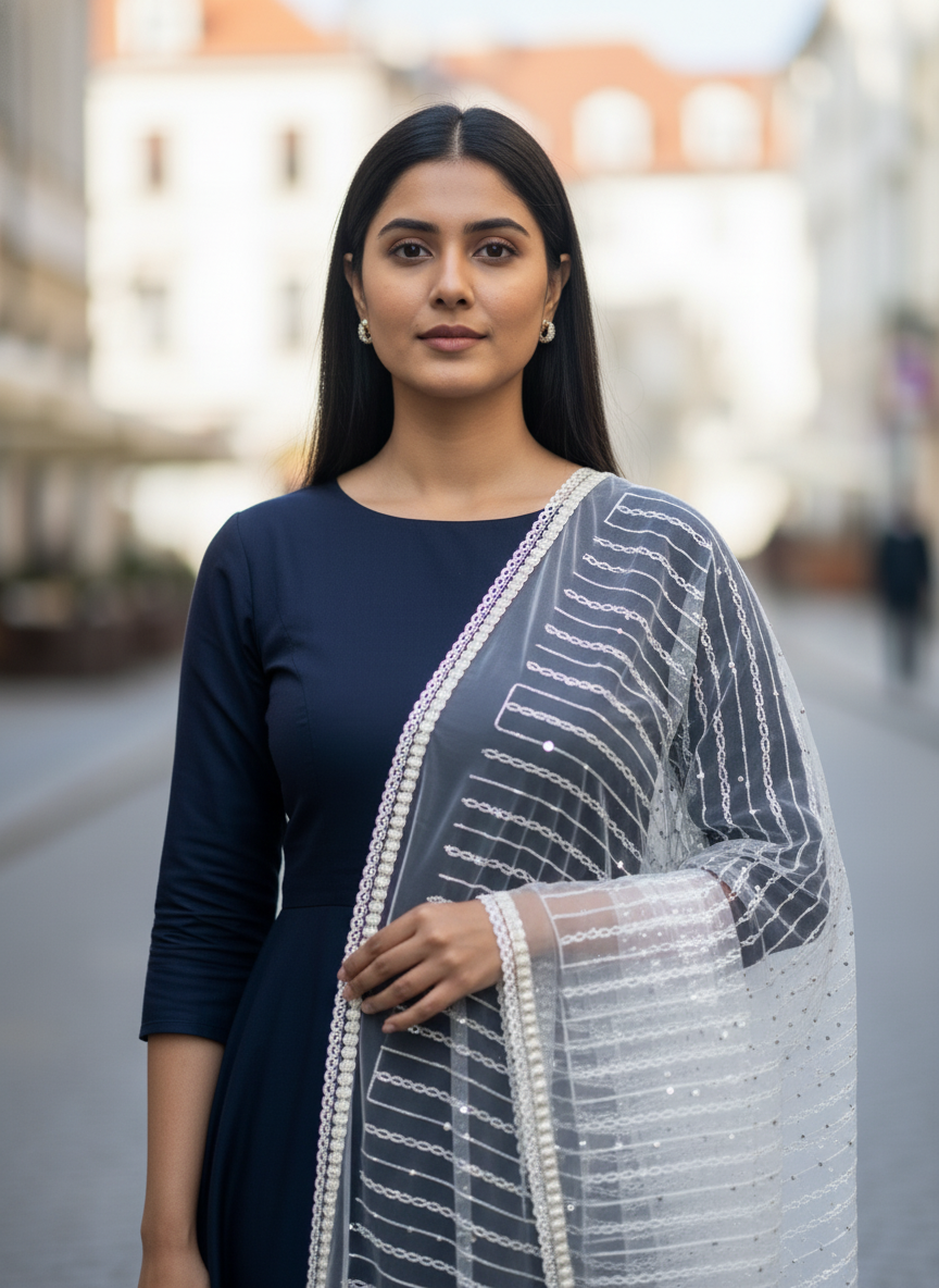 Hand Embroidered Designer Dupatta For Ethnic Fashion