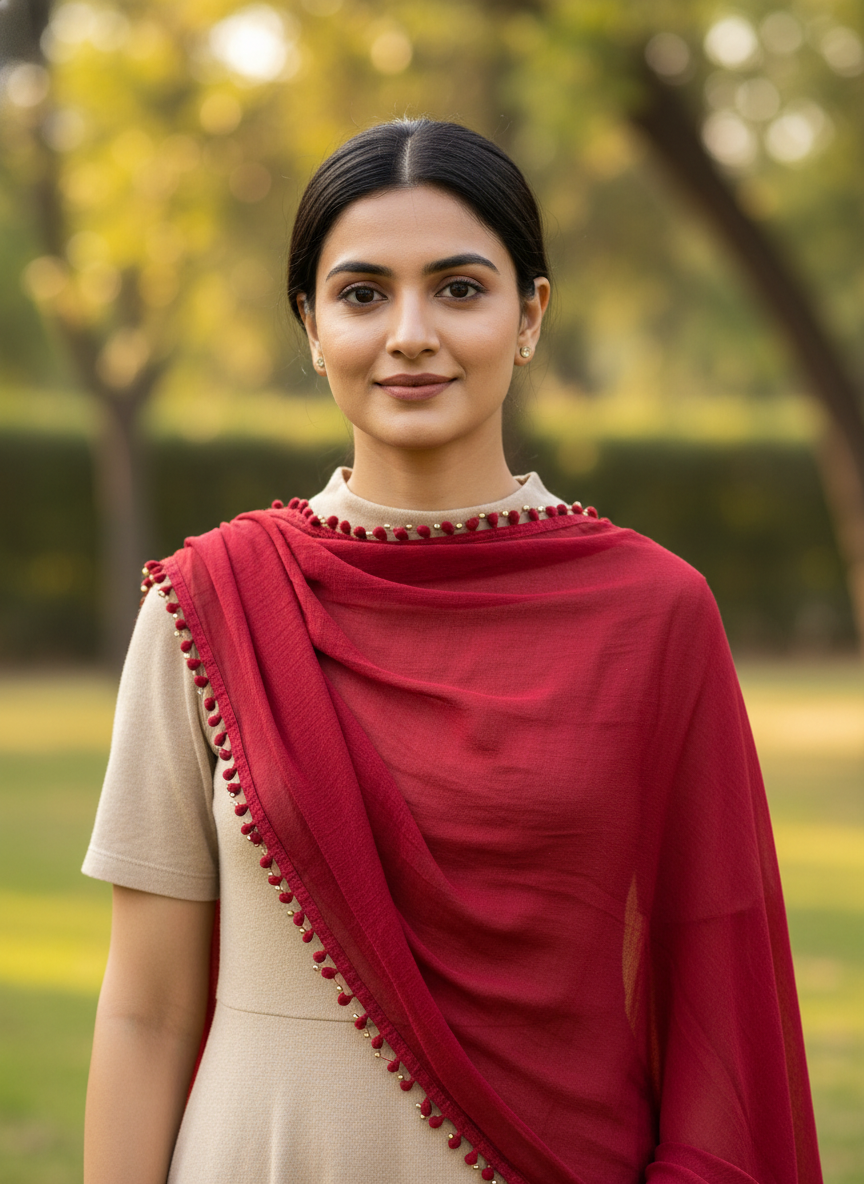 Maroon Soft Flowy Dupatta for Festive, Everyday and Traditional Outfits