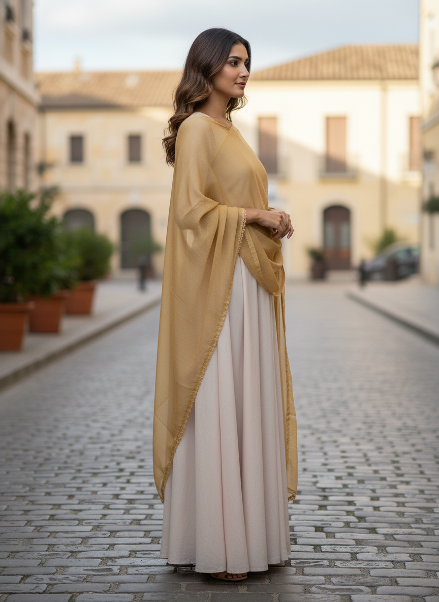 Brown Soft Flowy Dupatta for Festive, Everyday and Traditional Outfits