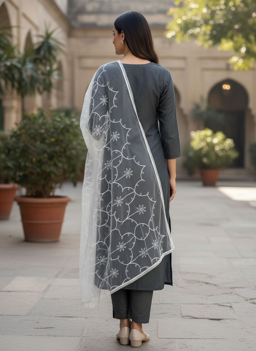 Festive Embroidered Dupatta For Ethnic Wear Party Collection