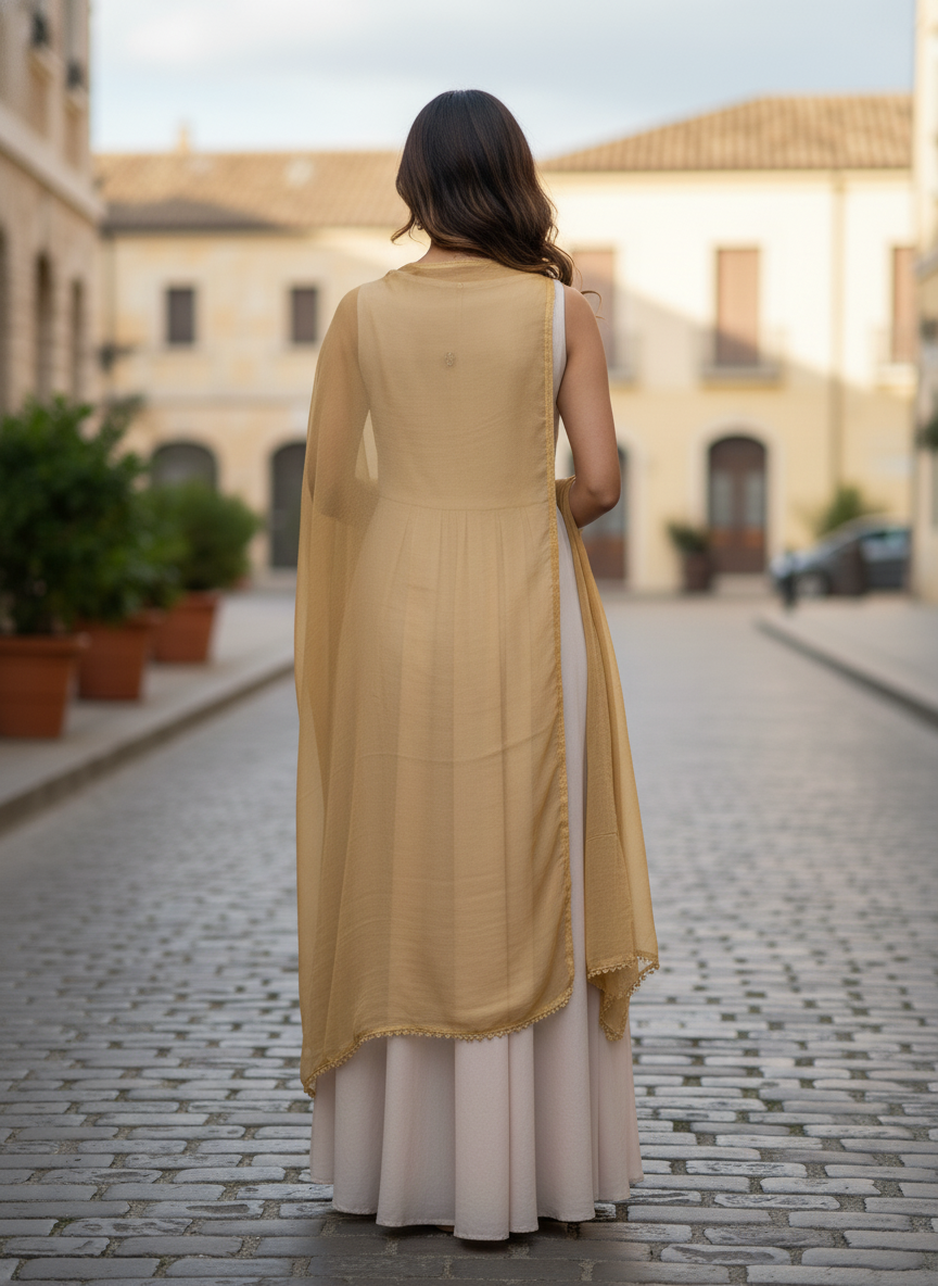 Brown Soft Flowy Dupatta for Festive, Everyday and Traditional Outfits