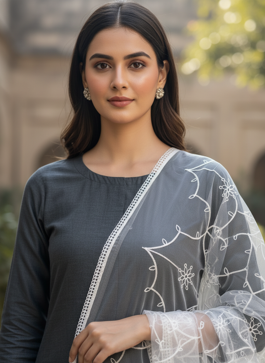 Festive Embroidered Dupatta For Ethnic Wear Party Collection