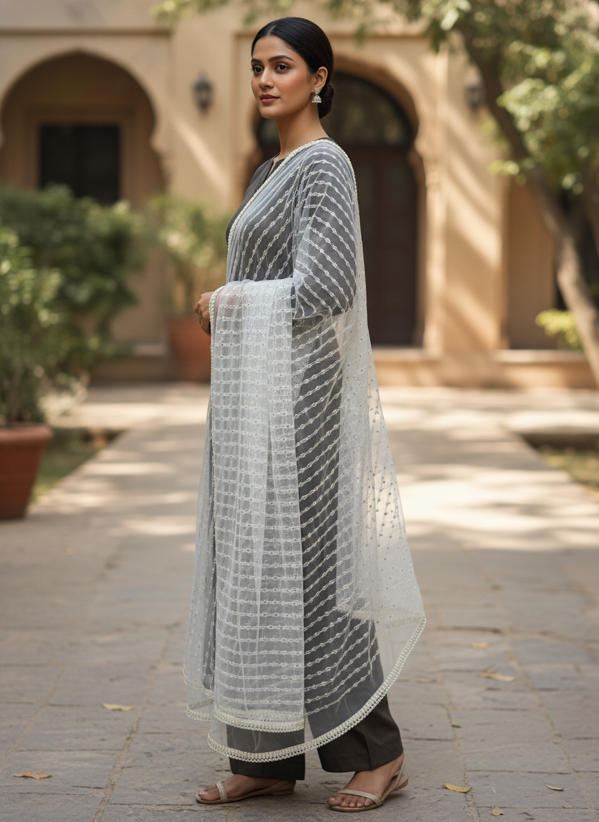 Premium Net Dupatta Festive Designer Ethnic Collection