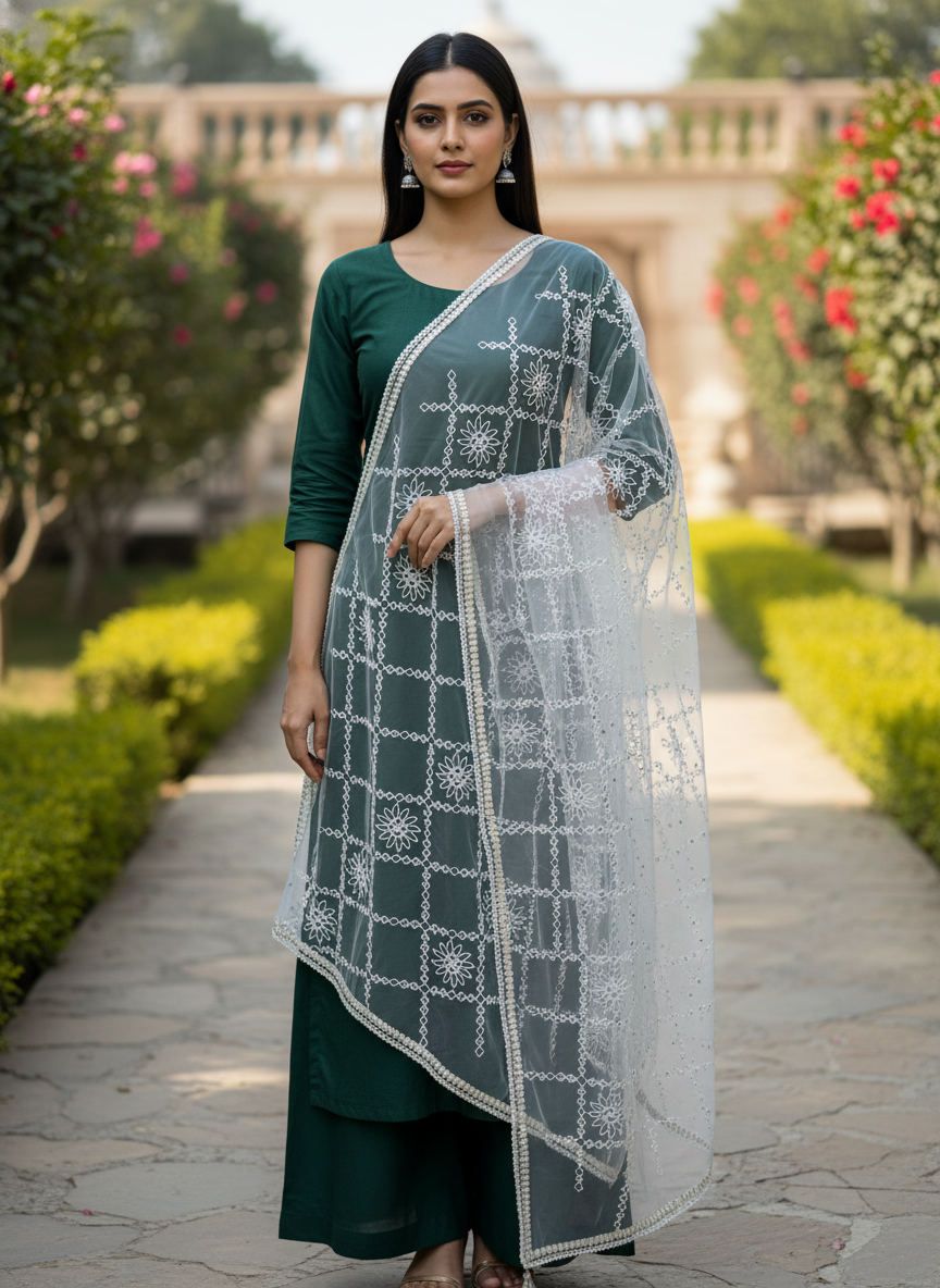Modern Embroidered Dupatta For Party Wear Elegant Look
