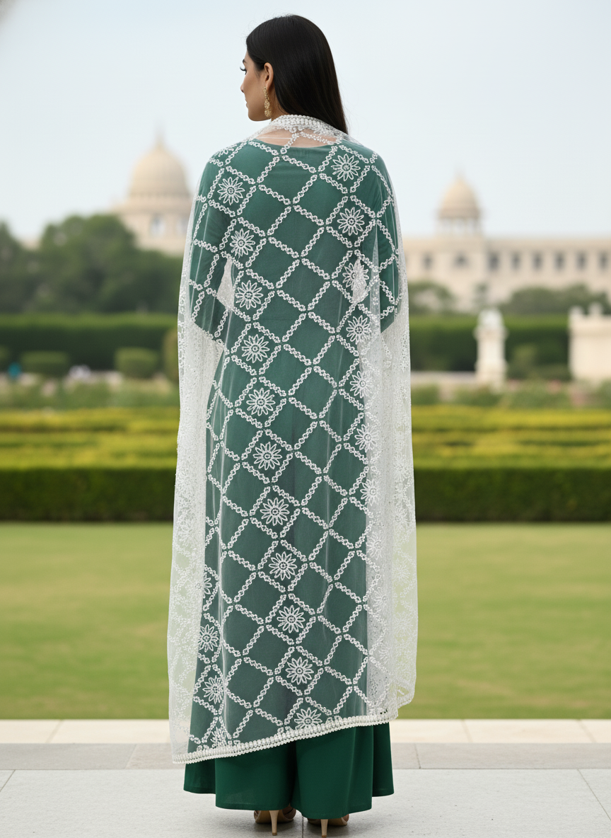 Modern Embroidered Dupatta For Party Wear Elegant Look