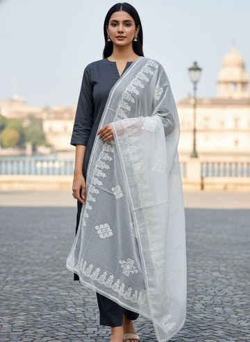 Classic Threadwork Dupatta for Traditional Indian Outfits