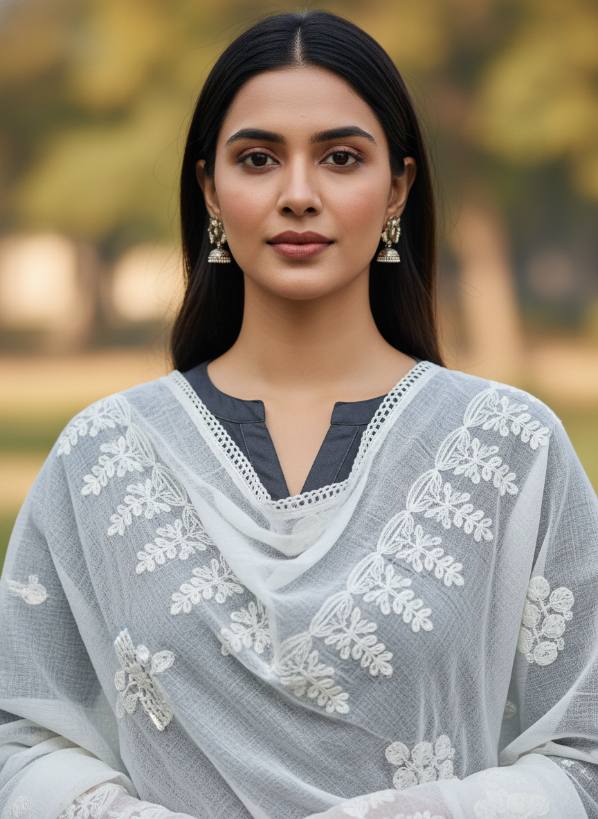 Classic Threadwork Dupatta for Traditional Indian Outfits