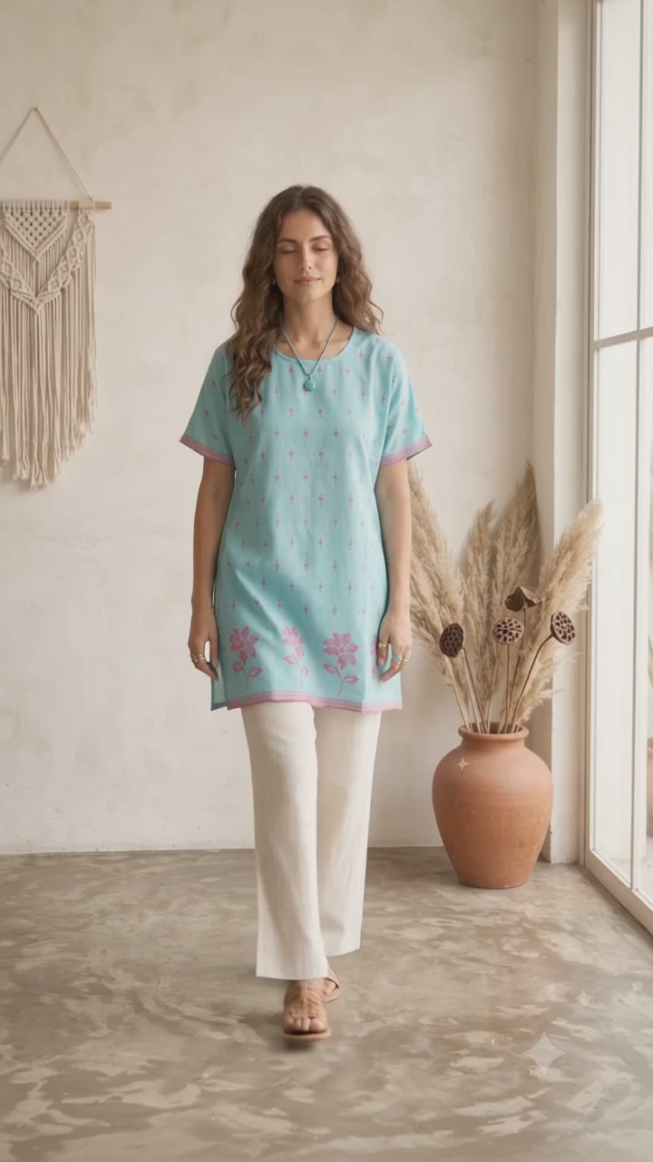Stylish Jacquard Short Kurti