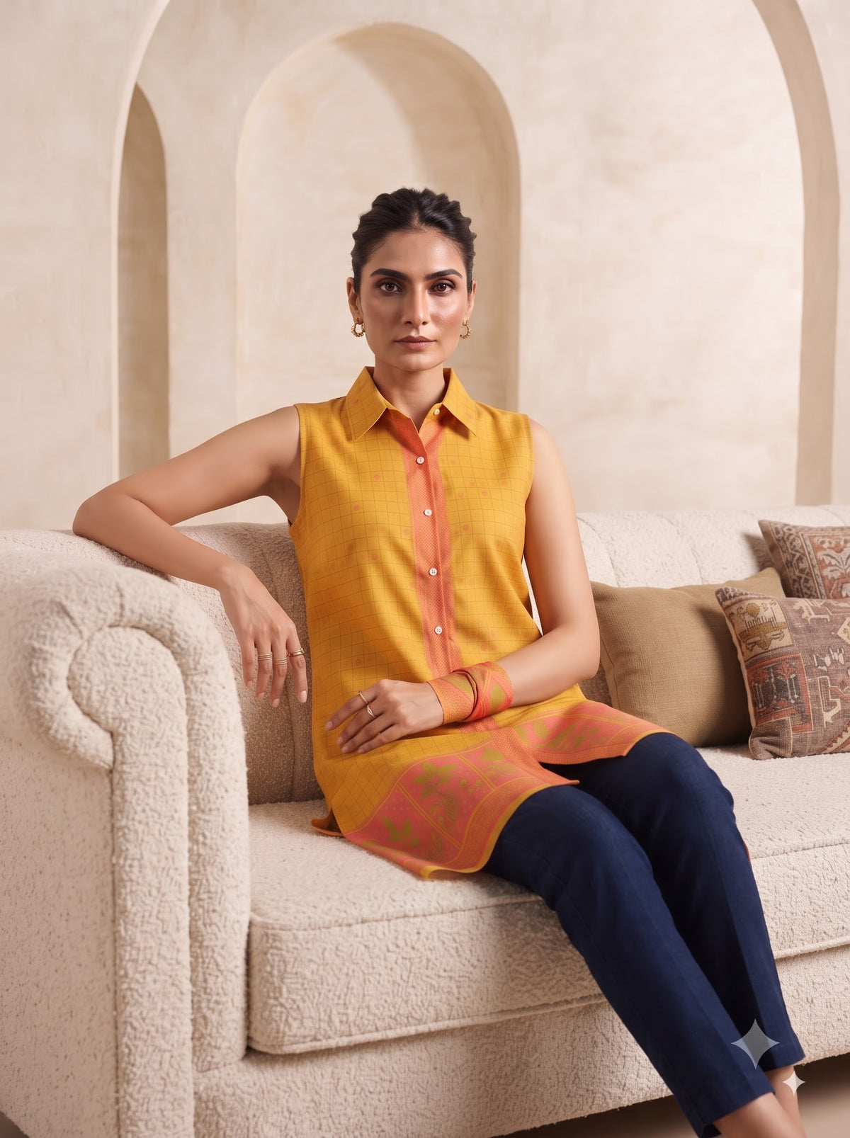 Jacquard Knee Length Kurta